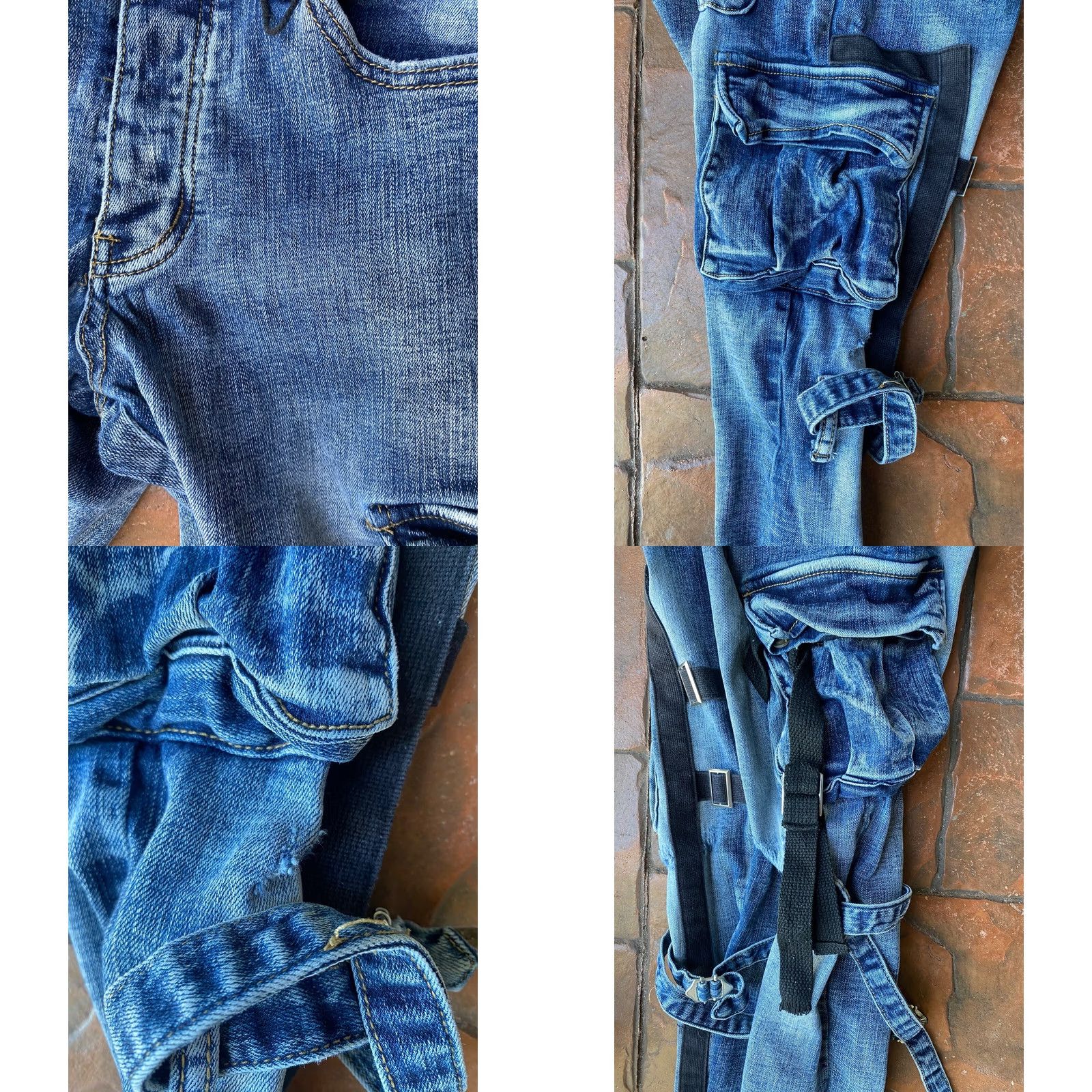 Denime VINTAGE VALABASAS Jeans Distressed Punk Blue Cargo Skinny Denim Jeans Size 29 Size US 29 - 8 Thumbnail