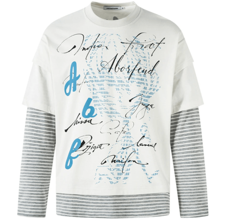 Japanese Brand Fake Two Piece Long Sleeve Graphic Size US M / EU 48-50 / 2 - 1 Thumbnail