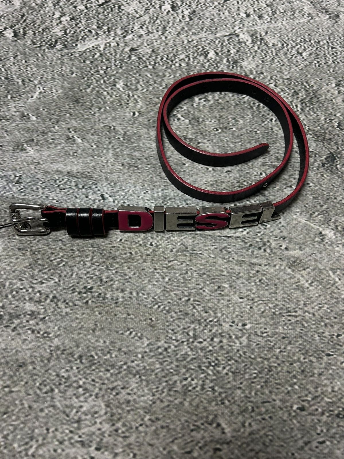 Diesel Diesel leather belt multicolour moving letters black pink Size 32 - 1 Thumbnail