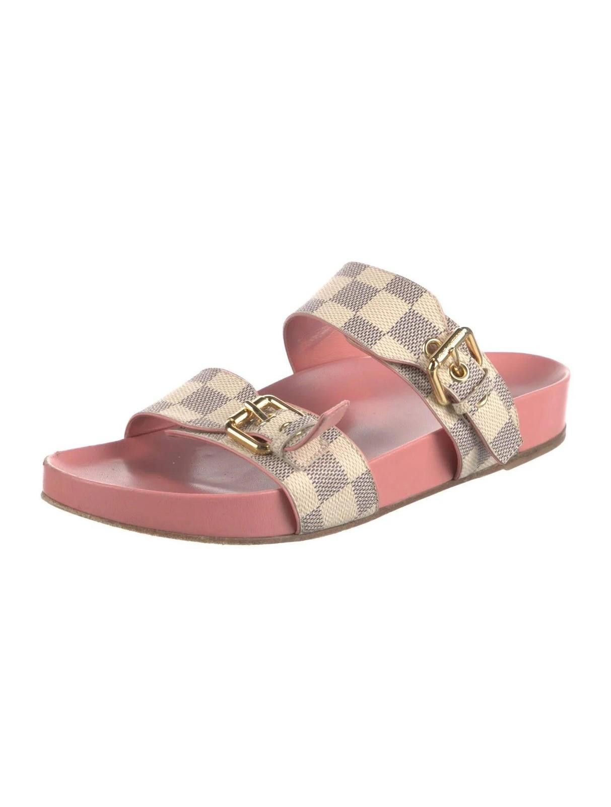 Louis Vuitton $1210 Louis Vuitton Damier Azur Pattern Slides Women's Size US 8.5 / IT 38.5 - 3 Thumbnail