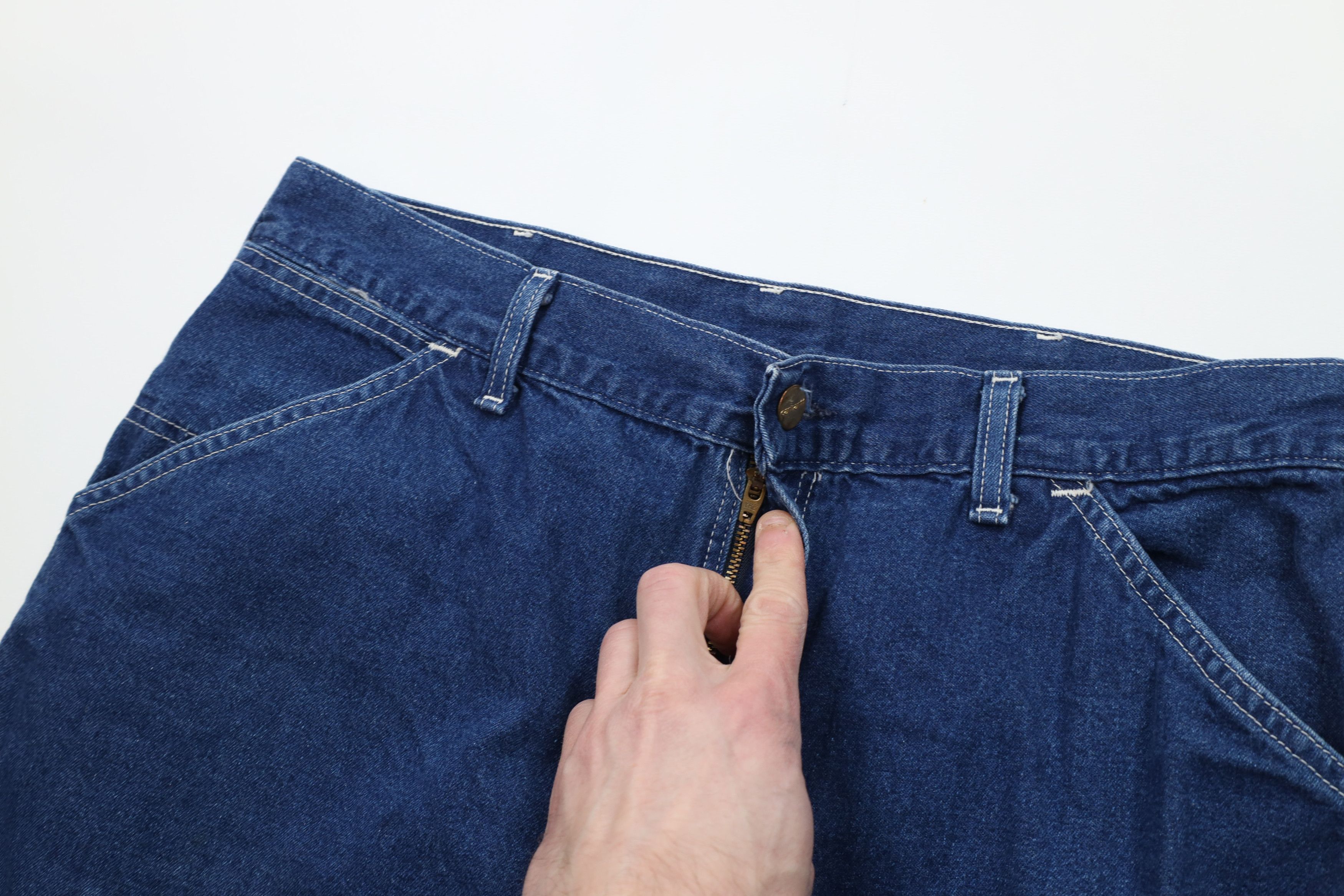 Carhartt Vintage 90s Carhartt Wide Leg Dungaree Denim Jeans Blue USA Size US 34 / EU 50 - 9 Thumbnail