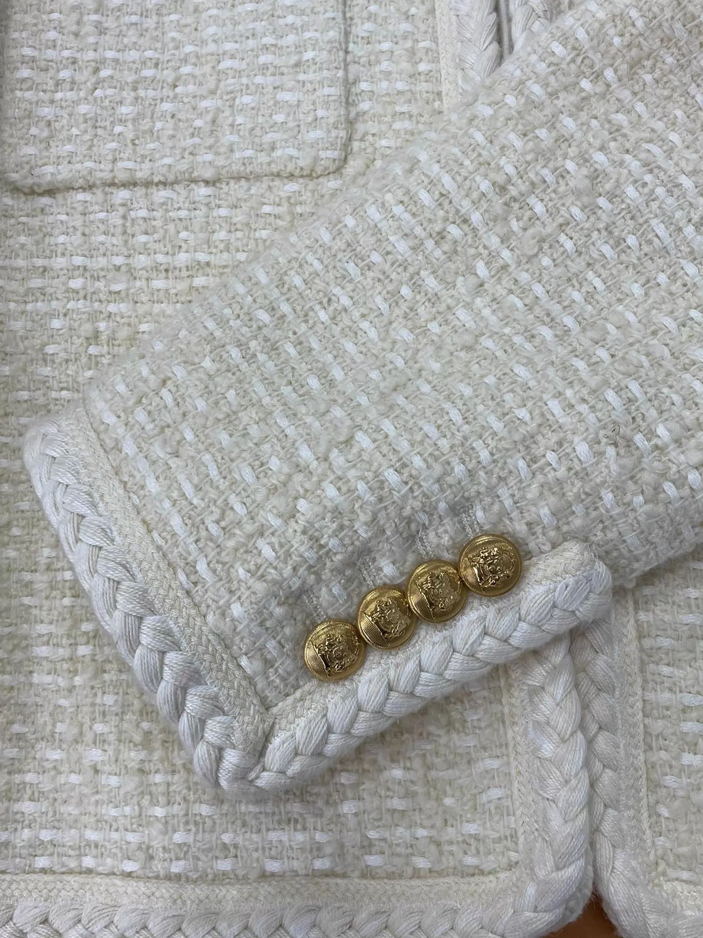 Celine Celine White Gold Button Two-Pocket Woven Classic Jacket 38 Size XS / US 0-2 / IT 36-38 - 2 Thumbnail