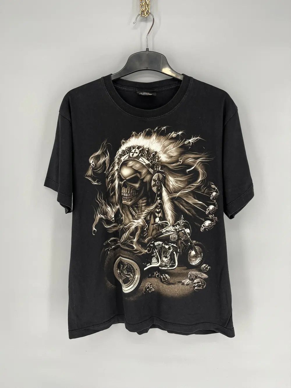 Band Tees Vintage Y2K Devil Skull Tee Horror Face Neon Print Band Rock Size US M / EU 48-50 / 2 - 1 Thumbnail