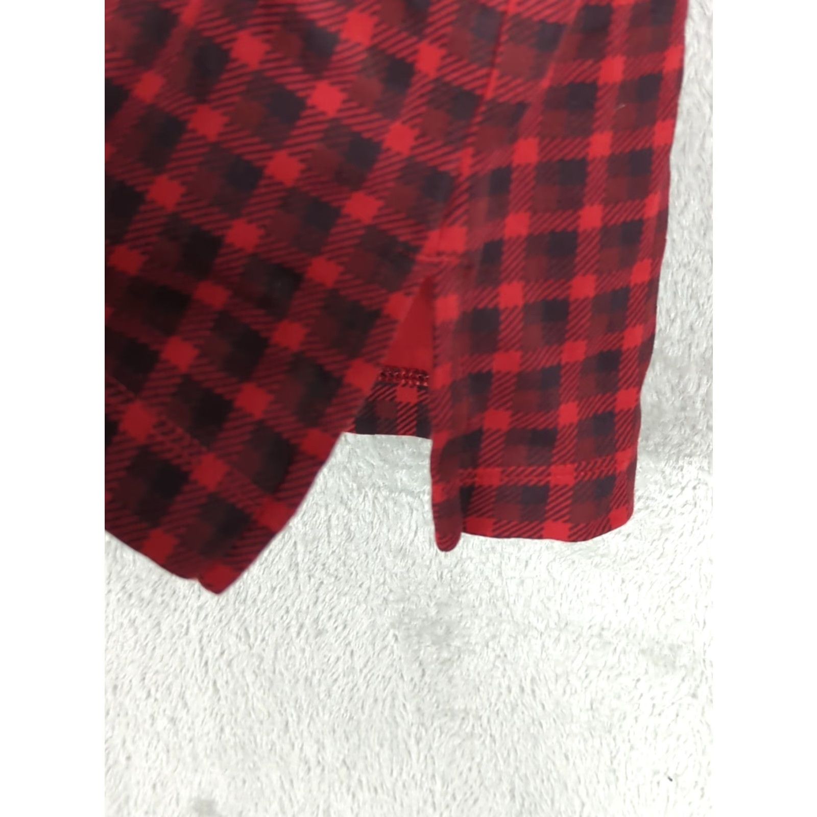 J. Jill J. Jill Tunic Shirt Regular M Red Plaid V-Neck Knit 100% Cotton Long Sleeve Casual All Seasons Womens Size M / US 6-8 / IT 42-44 - 4 Thumbnail