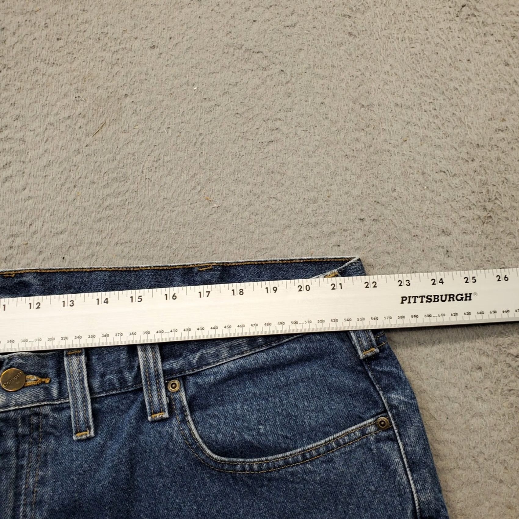 Carhartt Carhartt Men Jeans 44/34 Blue Denim Straight Leg 5-Pocket Relaxed Fit High Waist Denim Jeans Mens Size 44/34 Blue Size US 44 / EU 60 - 5 Thumbnail