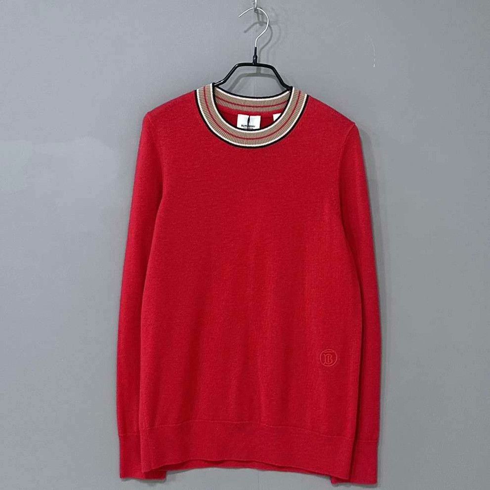 Burberry Burberry Retro Embroidered Red Sweater XS Women Size XS / US 0-2 / IT 36-38 - 1 Thumbnail