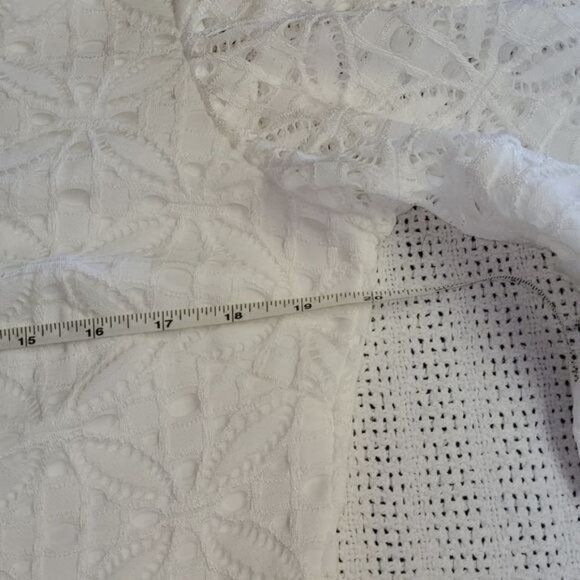 Vintage Robbie Bee Signature Sz. L White Eyelet Dress w Unique Sleev Size L / US 10 / IT 46 - 9 Thumbnail