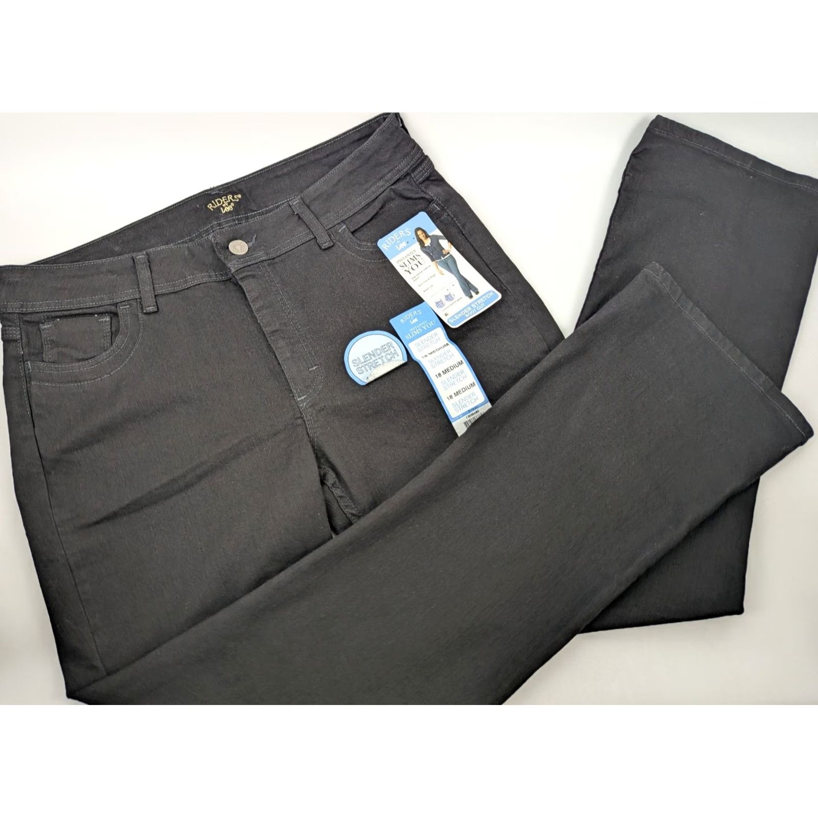 Lee Lee Riders by Lee Slender Stretch Boot Cut Jeans Black 18M 130M480 Womens Size 18 Regular Vintage No Size 40" / US 18 - 2 Thumbnail