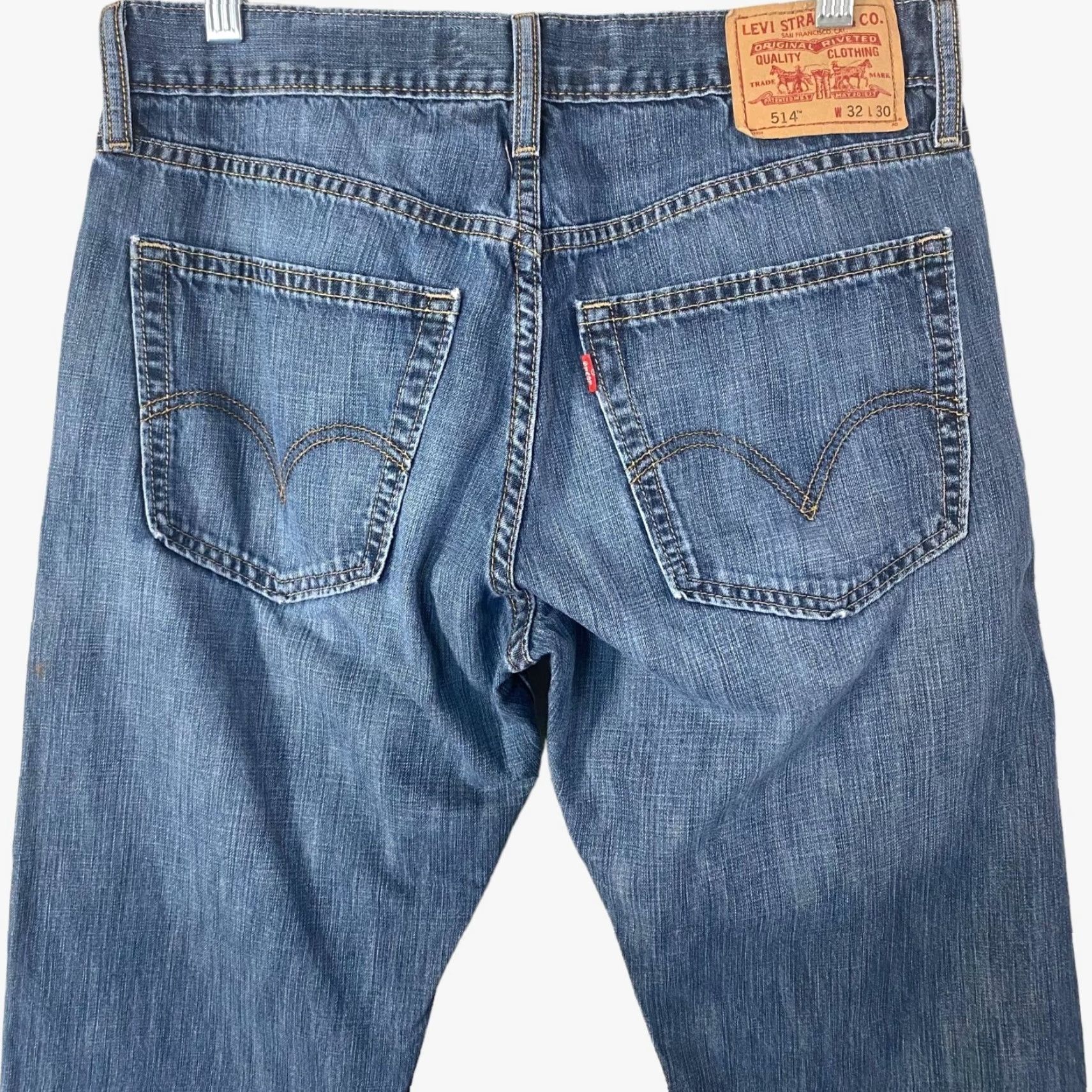 Levi's Levi's 514 Slim Straight Jeans Mens 32X30 Blue Medium Wash Denim Size US 32 / EU 48 - 6 Thumbnail