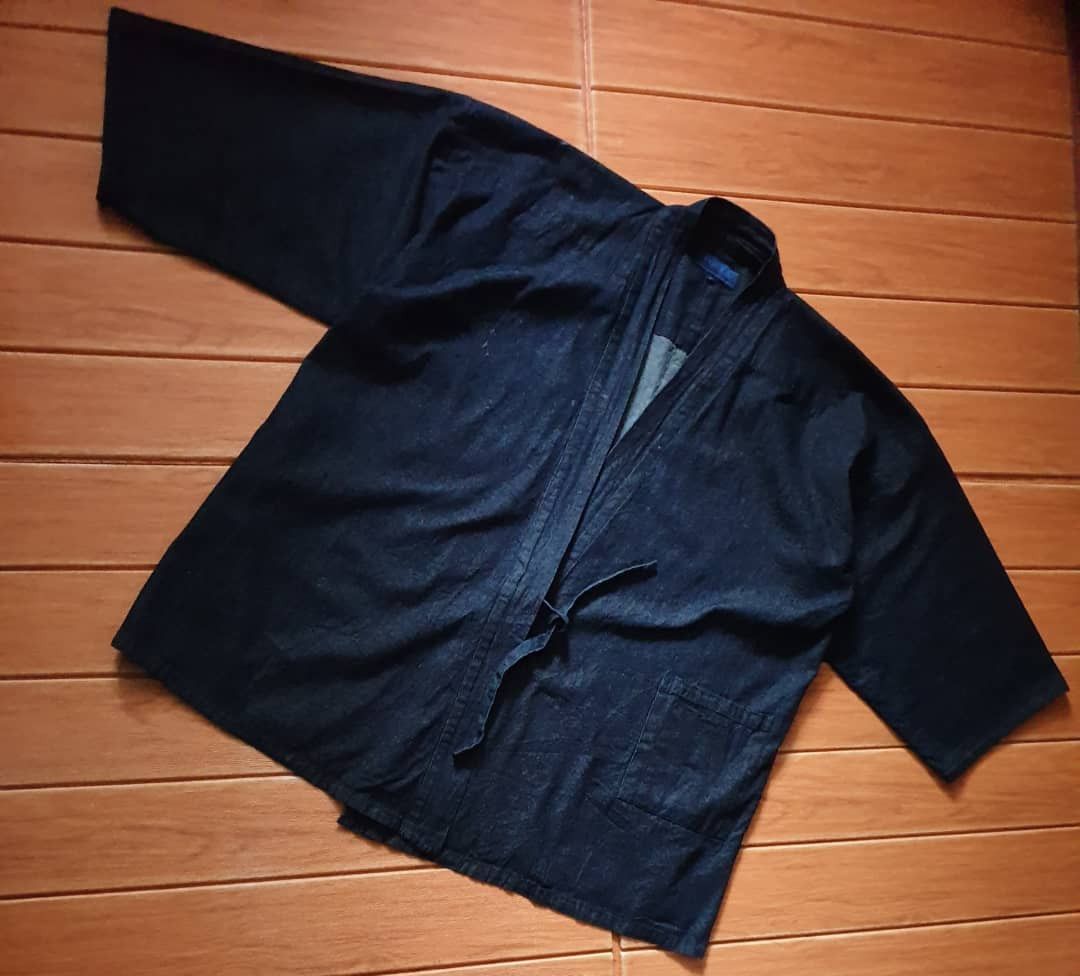PPFM Blue indigo Samurai style denim kimono Size US XL / EU 56 / 4 - 5 Thumbnail