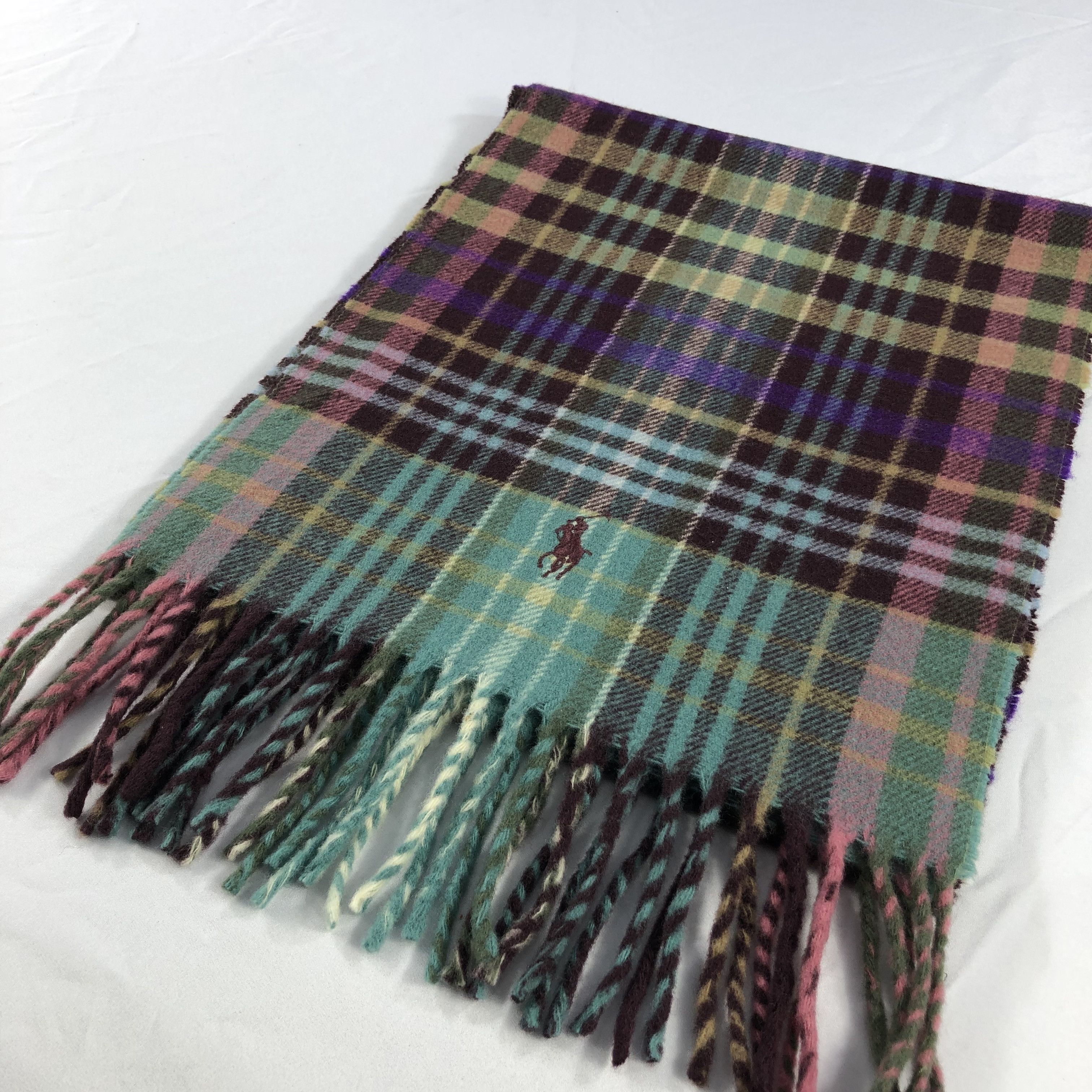 Polo Ralph Lauren Polo Ralph Lauren Tartan Wool Scarf Muffler V1005 Size ONE SIZE - 3 Thumbnail