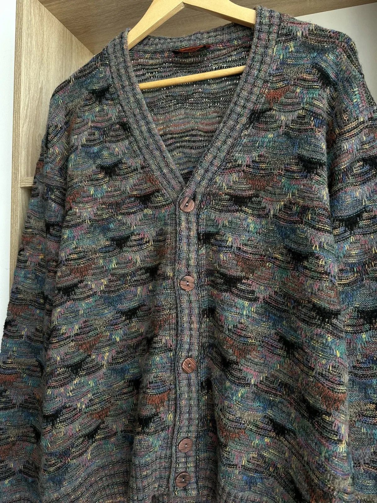 Missoni × Vintage Vintage Missoni Knit Woll Cardigan Iconic Wawes Rainbow Size US M / EU 48-50 / 2 - 14 Thumbnail