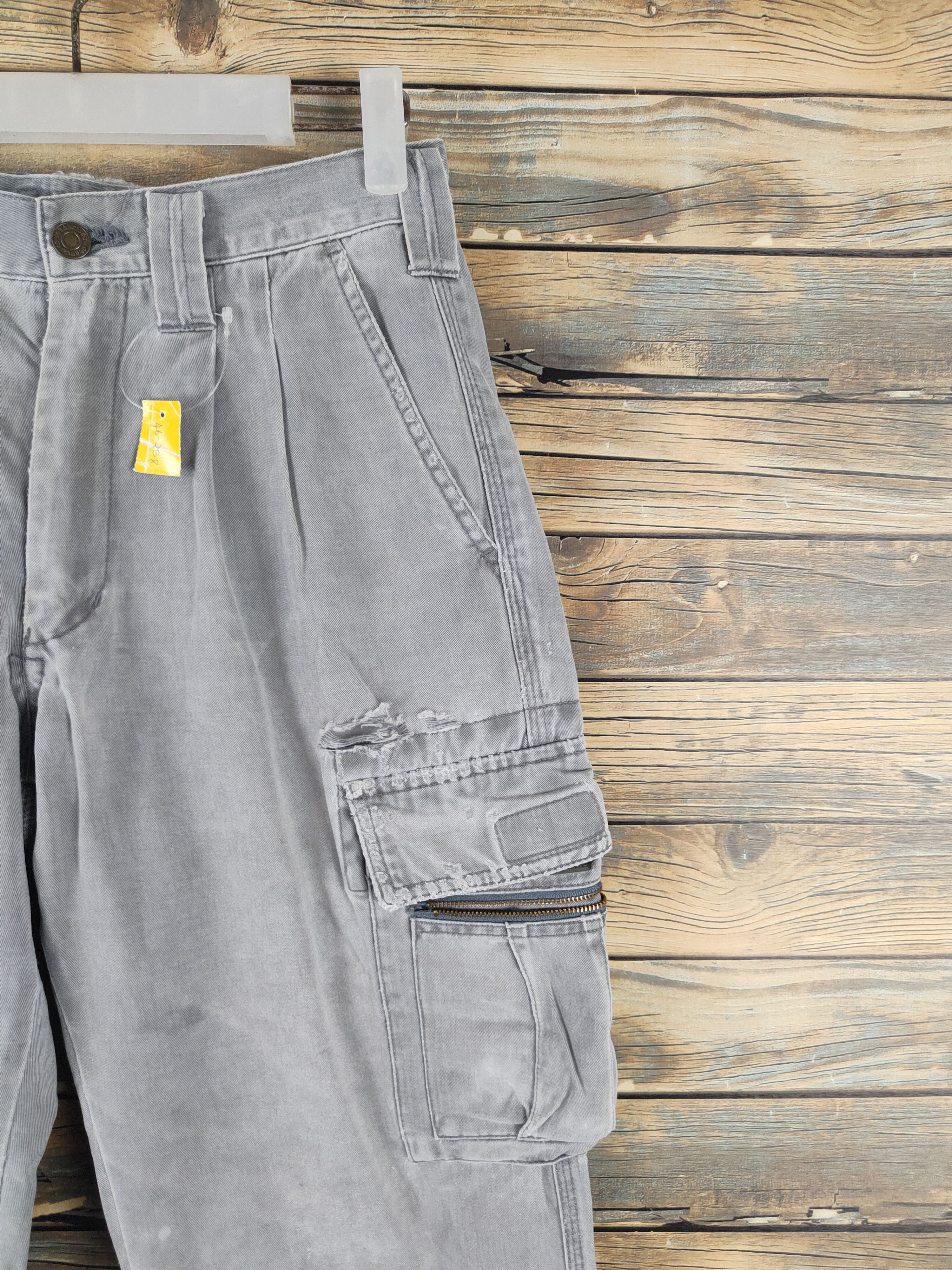 Japanese Brand DL Grancisco Gray Multipocket Cargo Pants #46-258T Size US 27 - 5 Thumbnail
