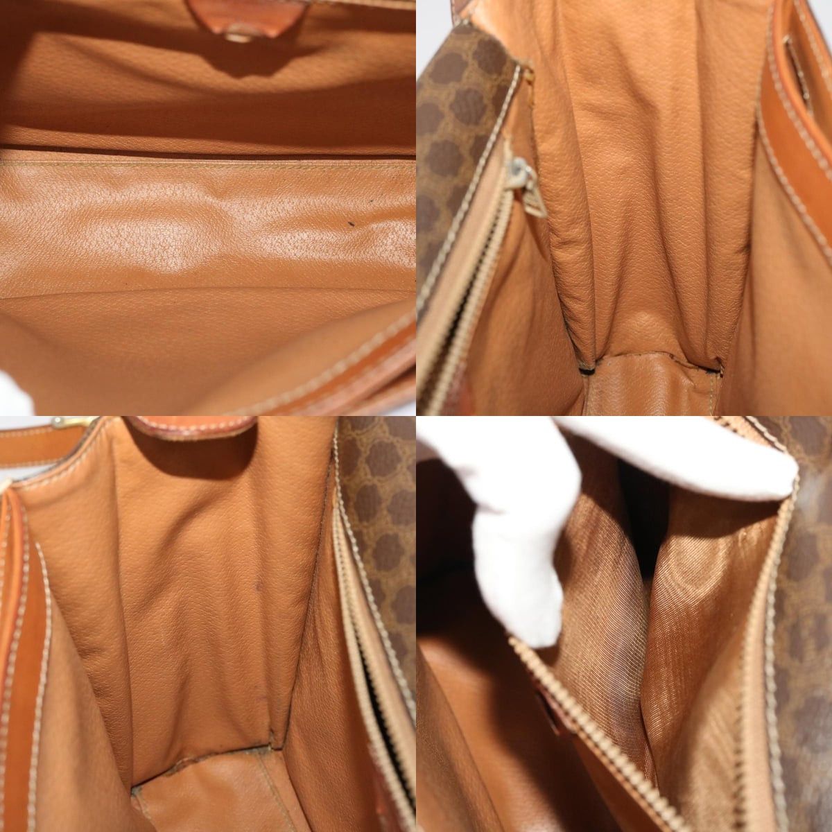 Celine CELINE Macadam Canvas Shoulder Bag Pvc Leather Brown Size ONE SIZE - 12 Thumbnail