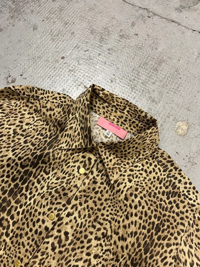 Roberto Cavalli 2000s Roberto Cavalli Beige & Black Leopard Shirt Size M / US 6-8 / IT 42-44 - 5 Thumbnail
