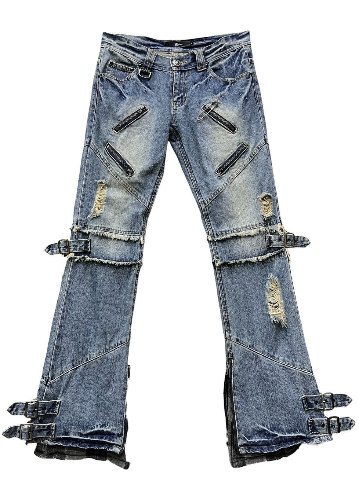 Addict Clothes Japan 🔥Ultra Rare MIDAS Bondage Multi Zip Flare