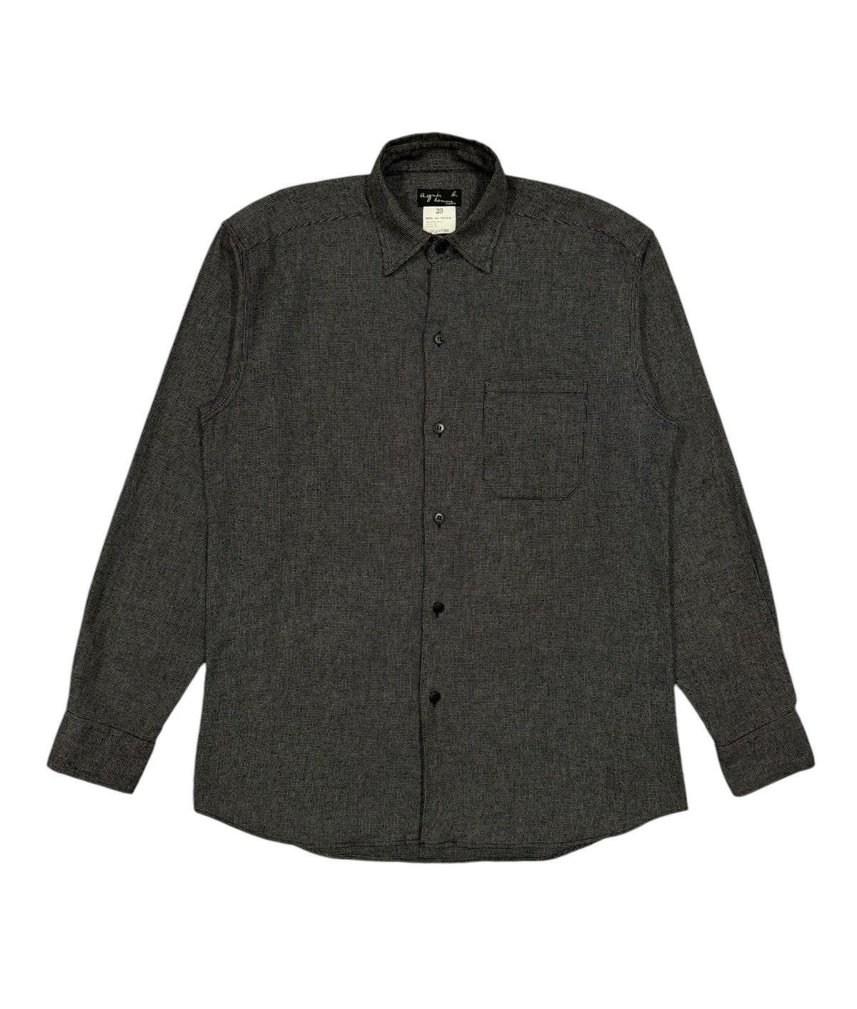 Vintage × agnes b. Vtg🔥Agnes b. Homme Twill Salt & Pepper Shirt Button Up Size US M / EU 48-50 / 2 - 1 Thumbnail