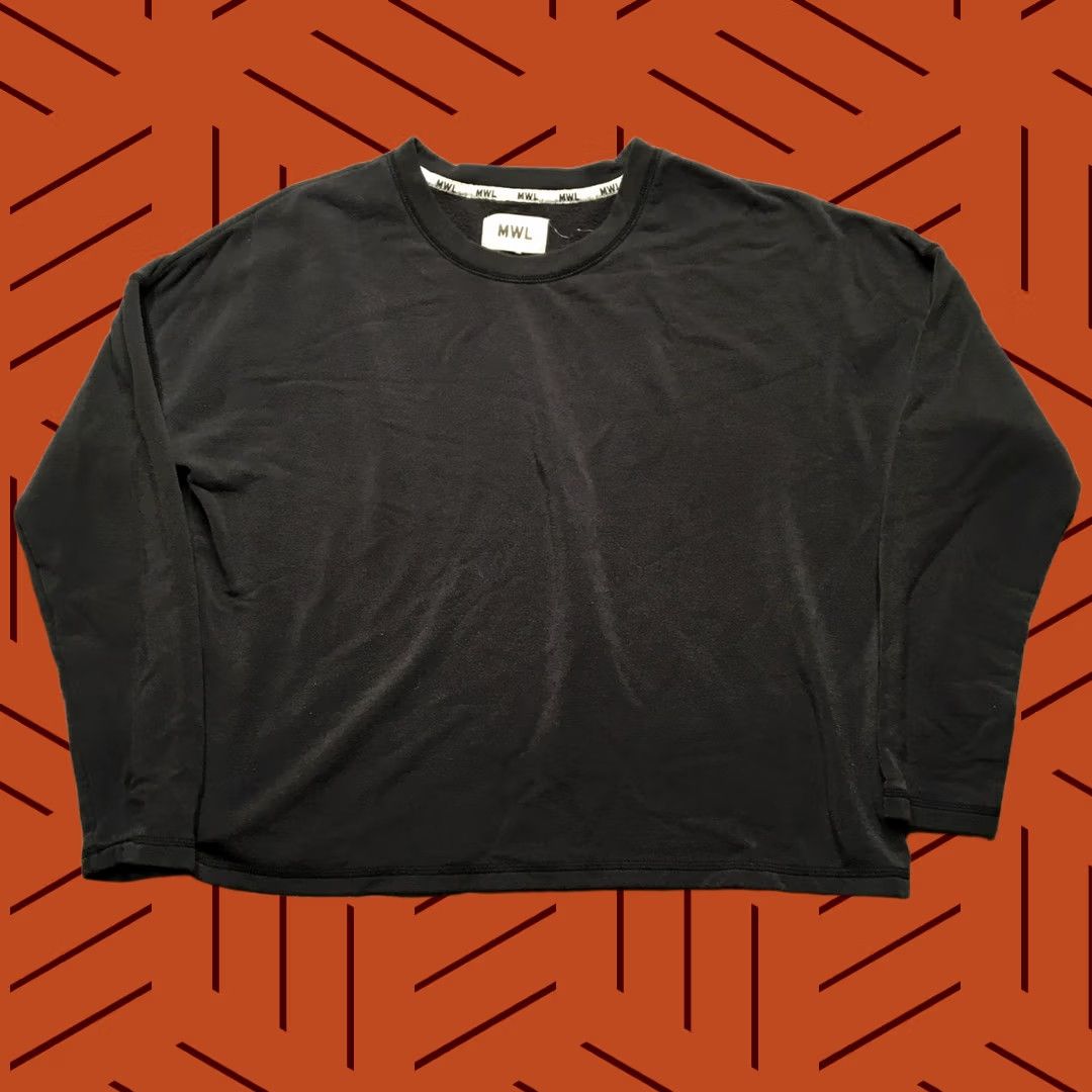 Madewell Madewell MWL Sweatshirt Womens Medium Black Fleece Crewneck Pullover Top Size M / US 6-8 / IT 42-44 - 1 Thumbnail