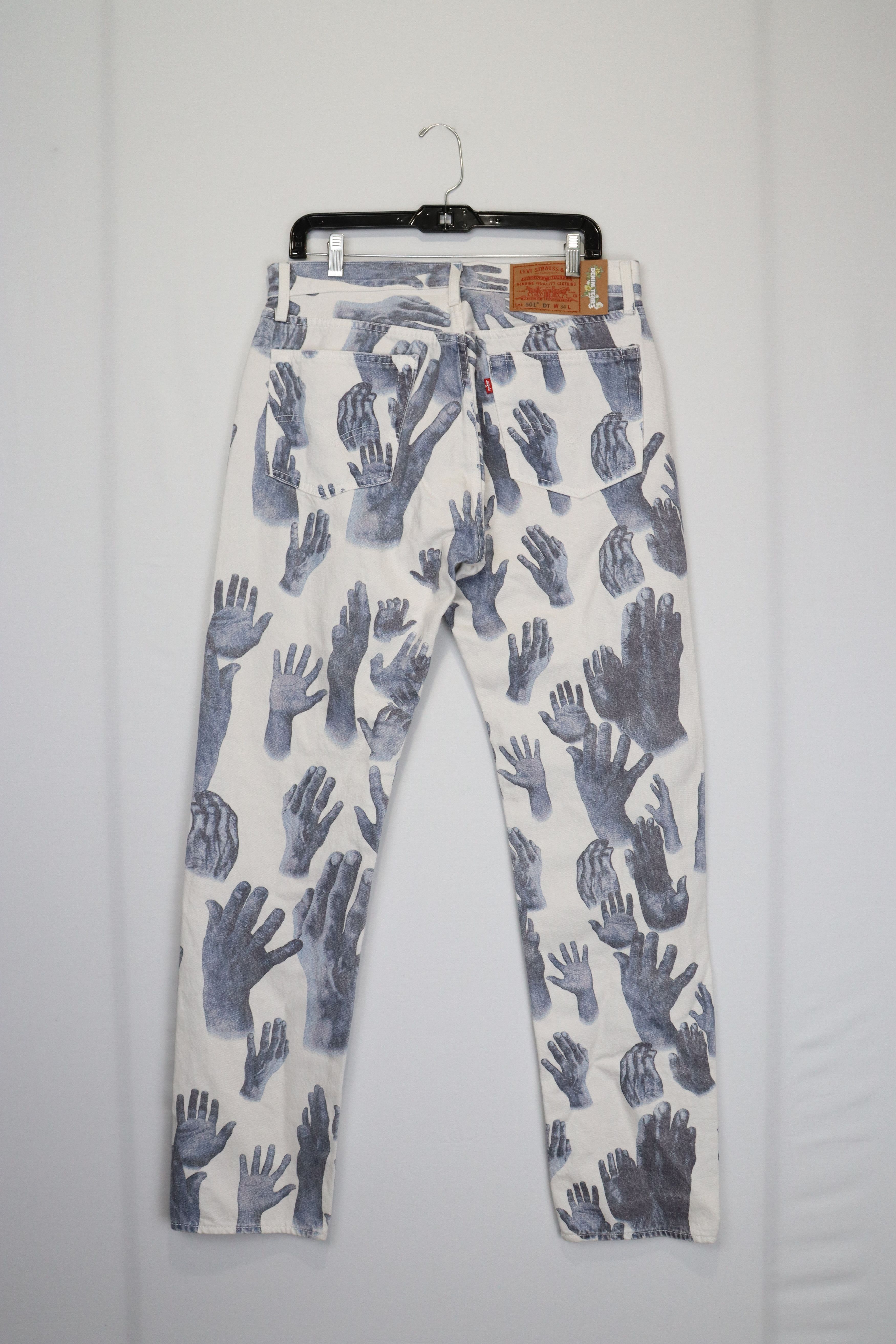 DENIM TEARS × Levi's o1rshd10124 “Indigo Hands” Denim Tears Jeans in White/Grey Size US 34 / EU 50 - 4 Thumbnail