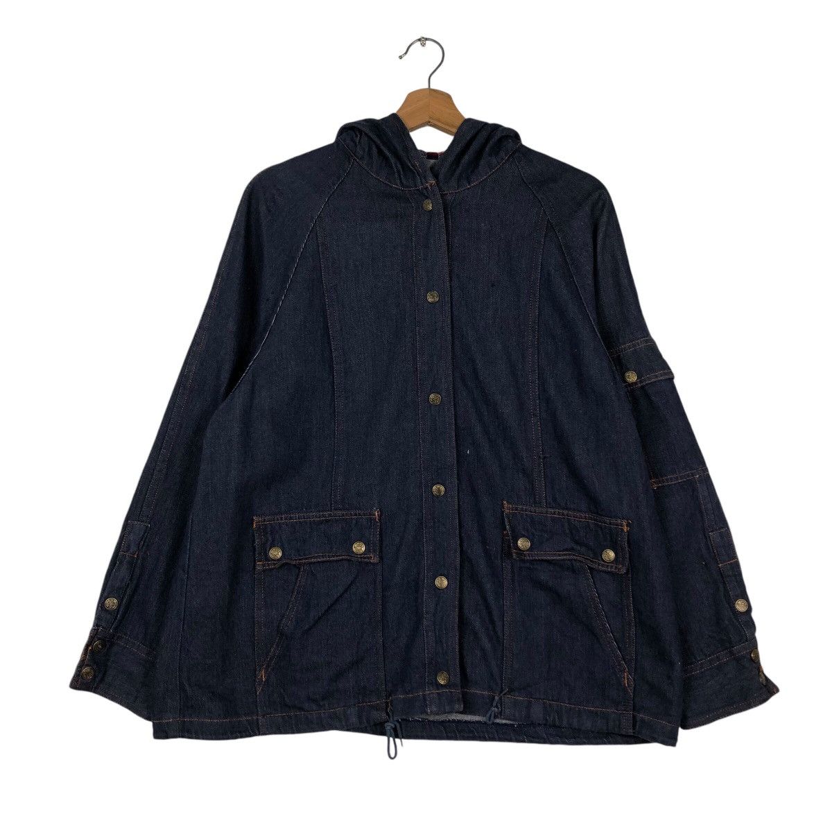 Japanese Brand 📌Vintage Denim Jacket Biker Design Valley Co Hoodie Size US M / EU 48-50 / 2 - 13 Thumbnail