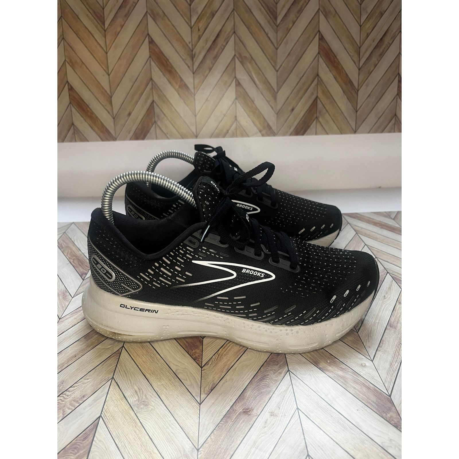 Brooks Brooks Glycerin 20 Running Shoes Black/White/Alloy Wide US 8 Size US 8 / IT 38 - 4 Thumbnail