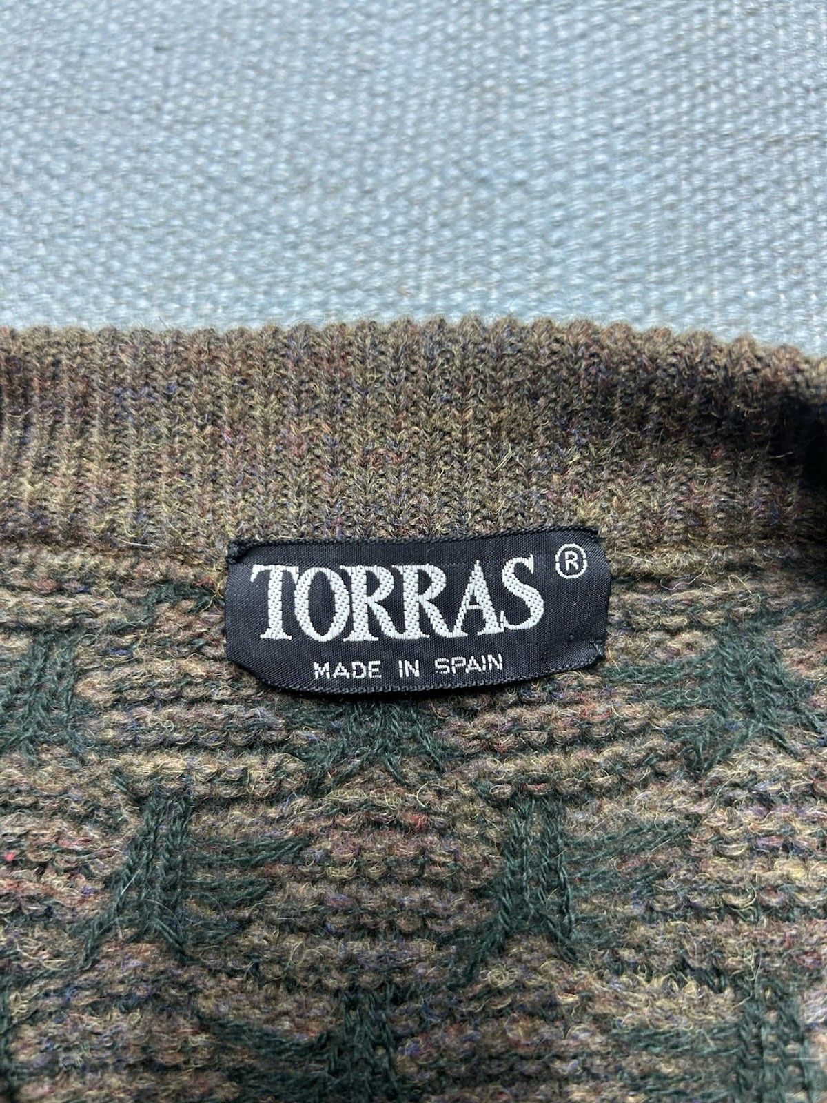 Vintage Vintage Torras knit sweater wool suede accents geometric L Size US L / EU 52-54 / 3 - 4 Thumbnail
