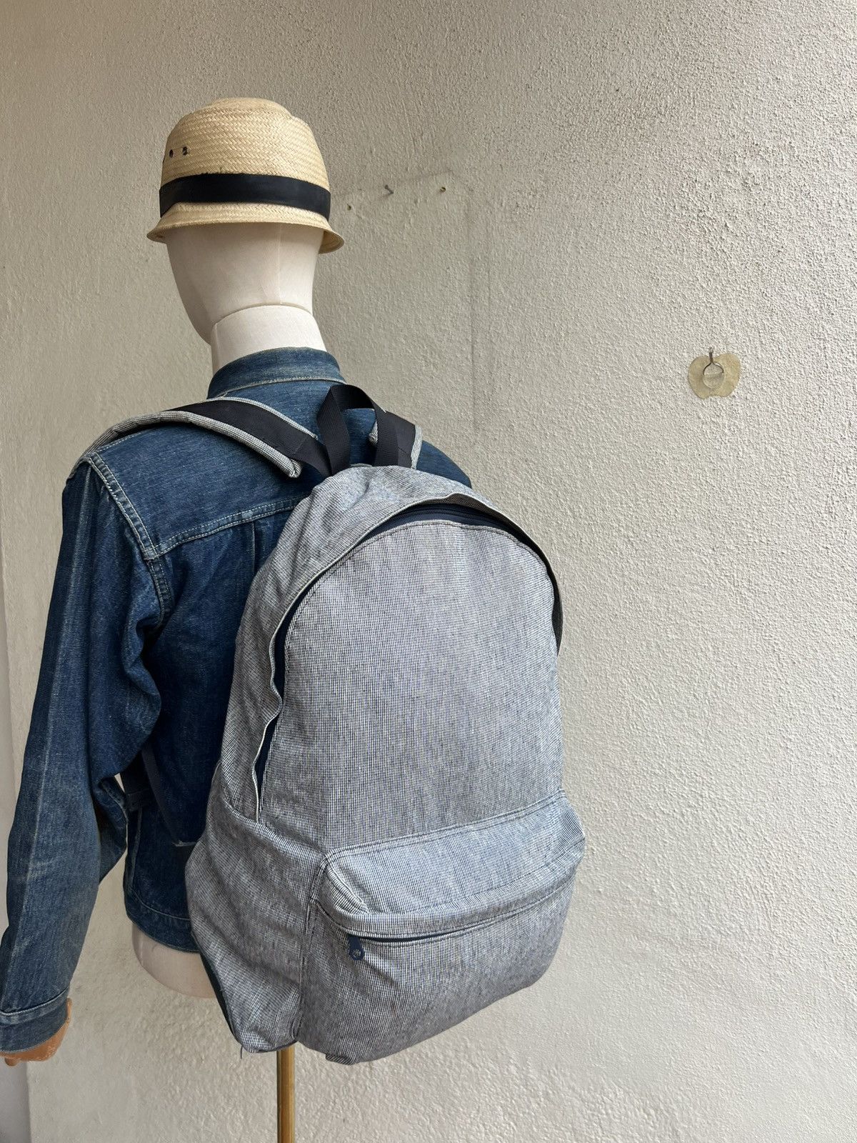 Unused Unused Japan Leather Cotton Backpack Bag Size ONE SIZE - 1 Thumbnail