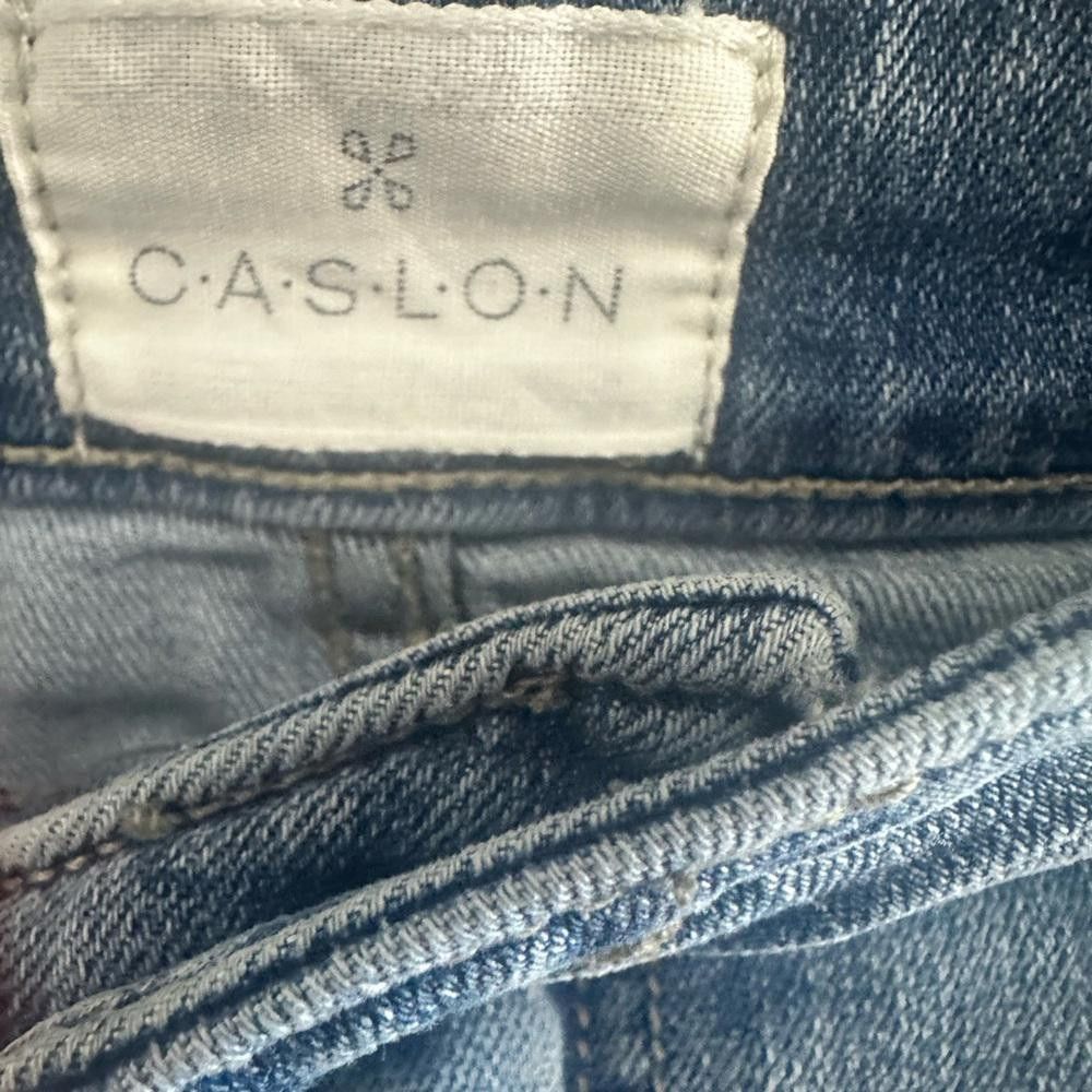 Designer Caslon Denim Pencil Skirt with Raw Step Hem Distressed 16 Size 38" / US 16 / IT 52 - 5 Thumbnail
