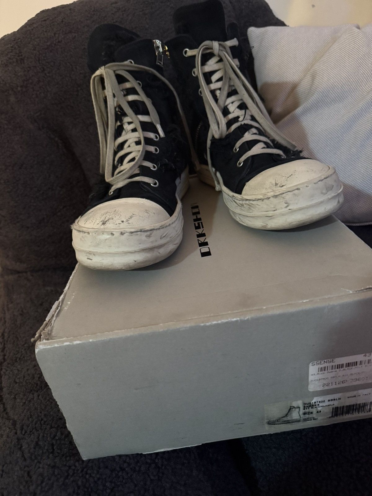 Rick Owens Rick Owens Slashed High Top Ramones *SIGNED BY DC THE DON* Size US 10 / EU 43 - 7 Thumbnail