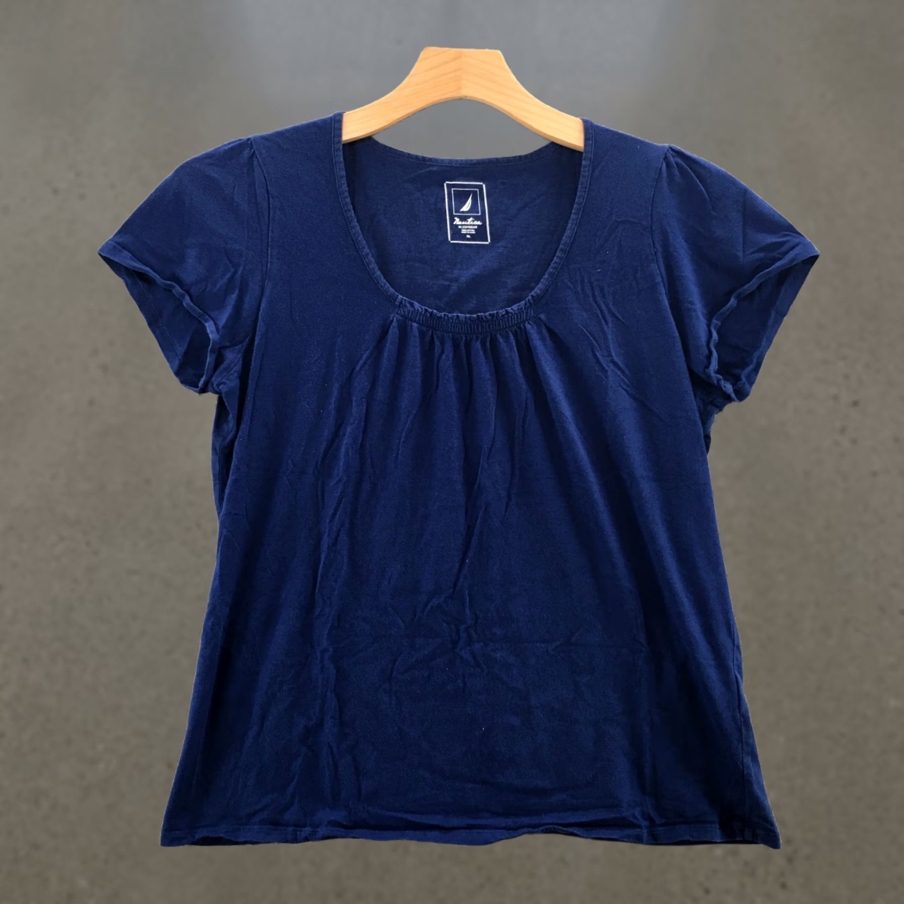 Nautica Nautica Cap Sleeve Blouse Top Womens XL Blue Cotton Pullover Casual Shirt/Blouse Womens XL Blue Cotton Navy? Size XL / US 12-14 / IT 48-50 - 1 Thumbnail