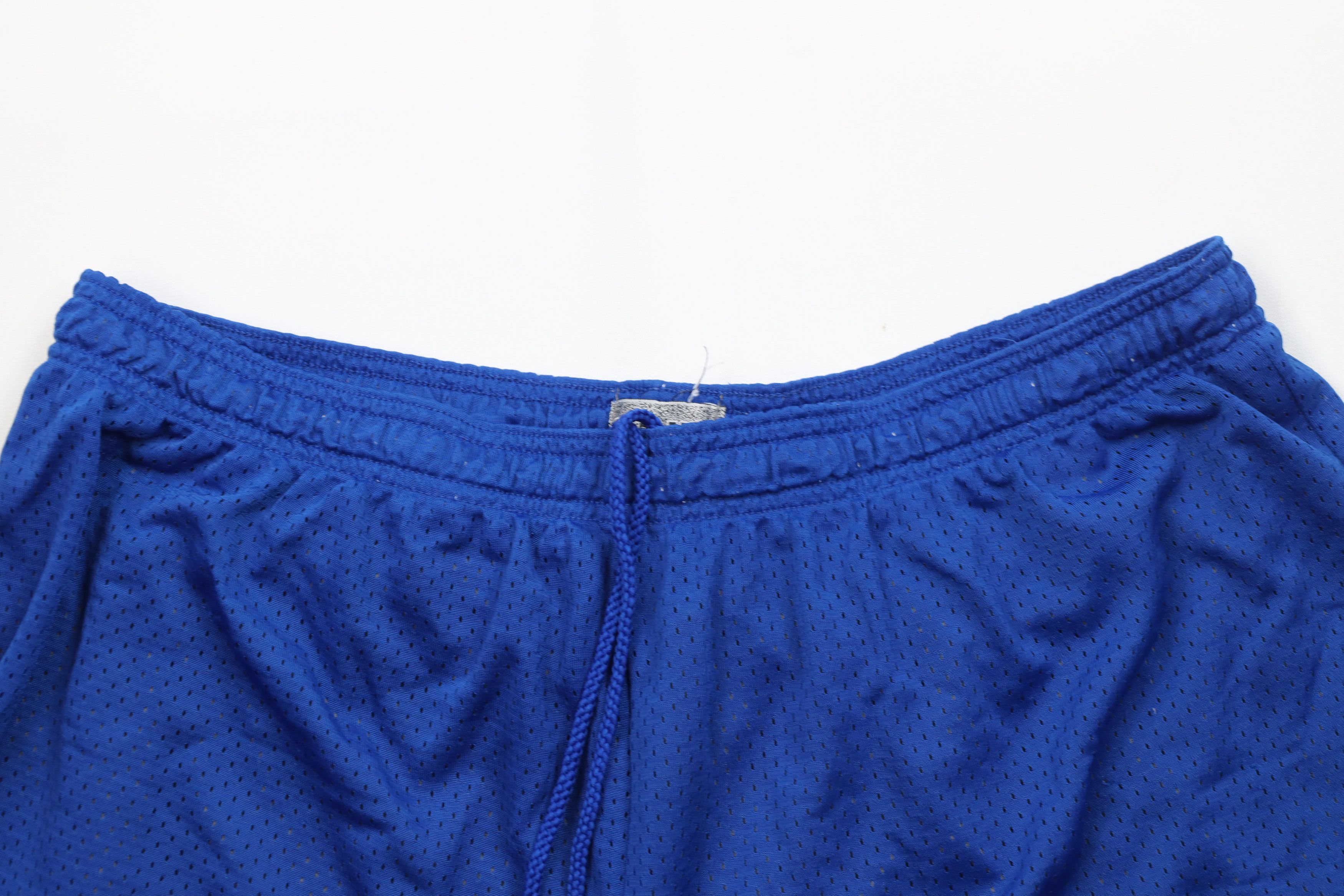 Vintage Vintage 90s Y2K Streetwear Lined Mesh Shorts Royal Blue Size US 36 / EU 52 - 2 Thumbnail