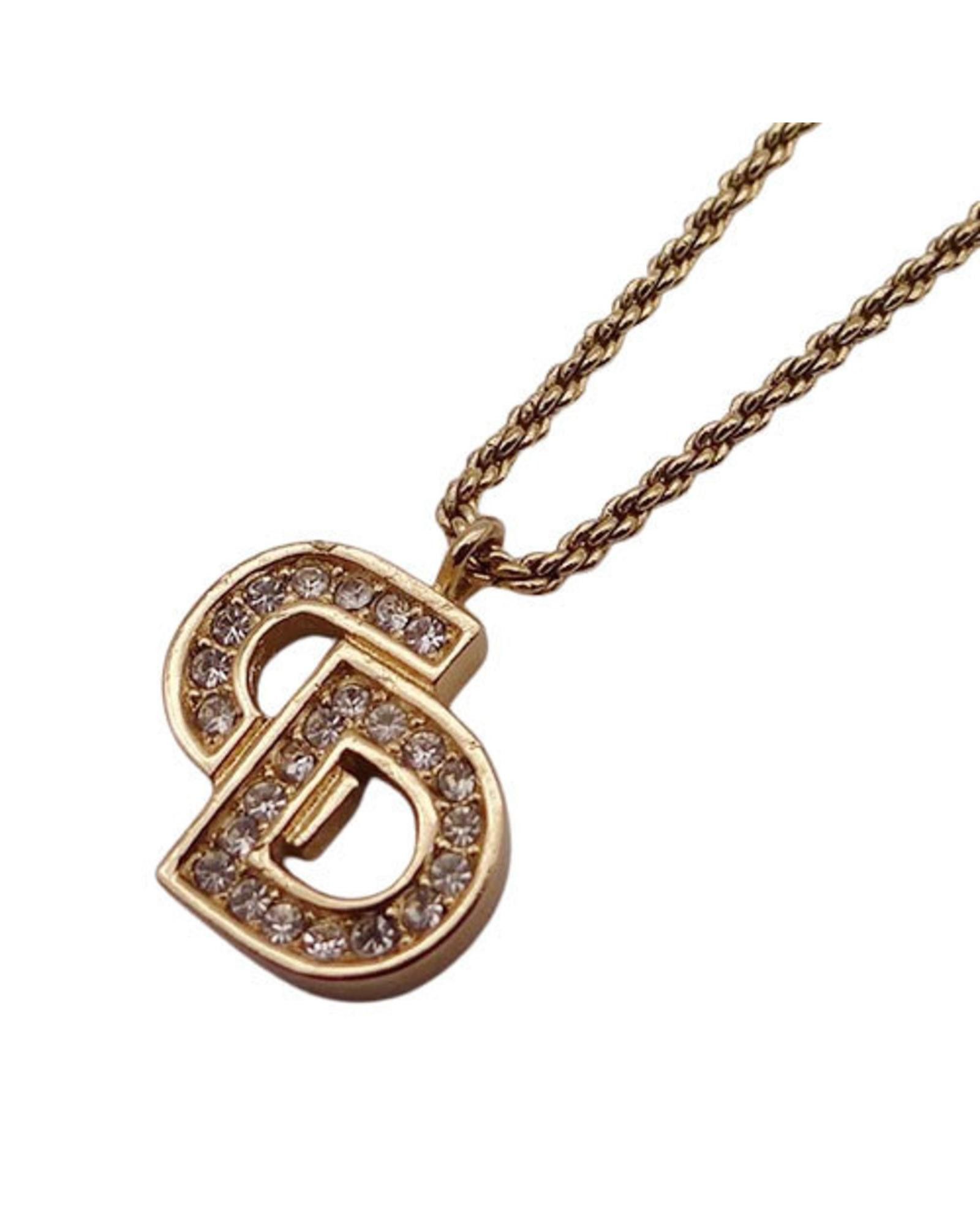 image of Dior Elegant Gold Cd Necklace, Women's