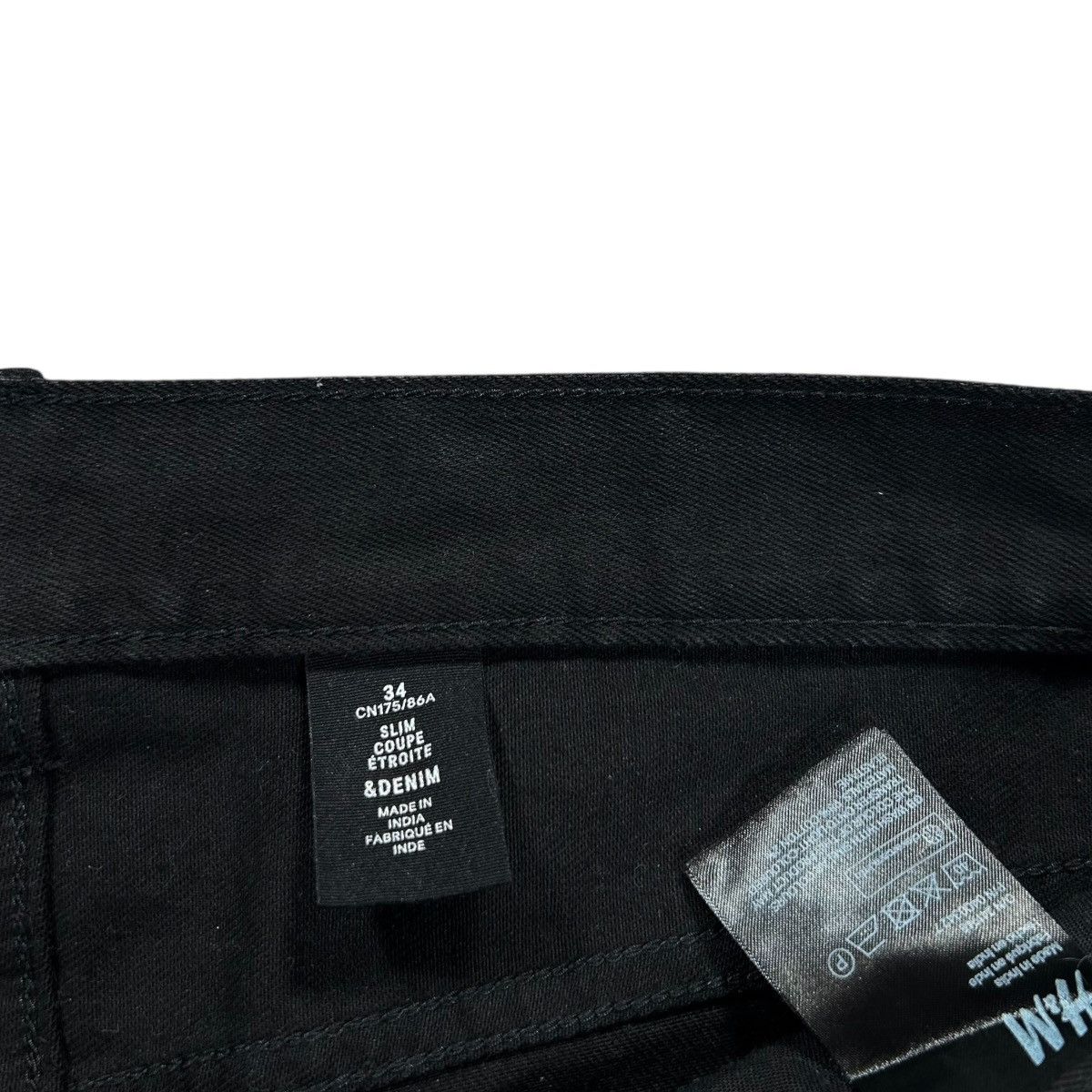 H&M H&M Mens Black Slim Fit Stretch Denim Jeans Size 34 Size US 34 / EU 50 - 5 Thumbnail
