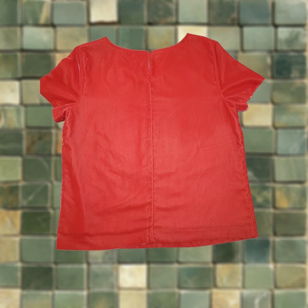 J.Crew J.CREW Womens Velvet Short Sleeve Lined Orange/Pink Boxy Button Closure M Size 32" / US 10 / IT 46 - 1 Thumbnail