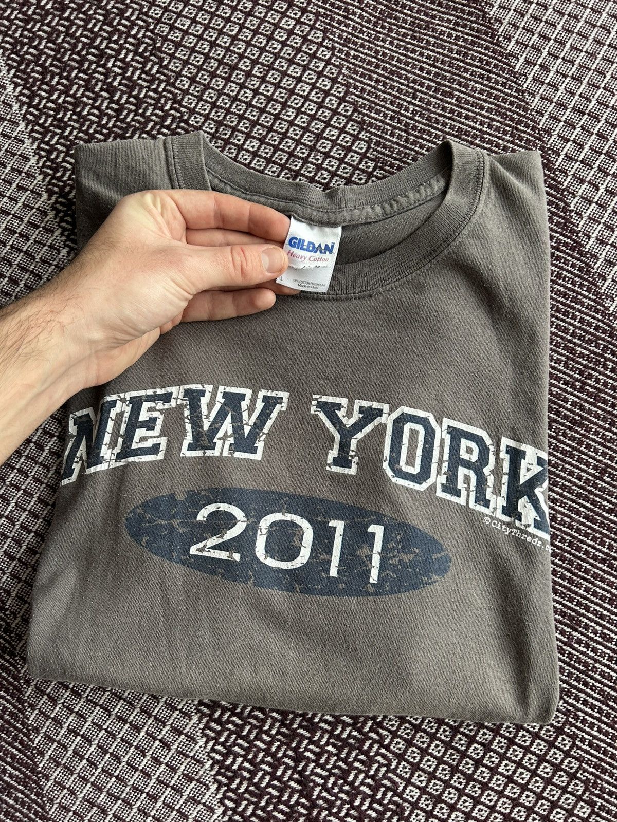Gildan Vintage New York T-shirt Streetwear Unisex Size Large Faded Size US L / EU 52-54 / 3 - 8 Thumbnail