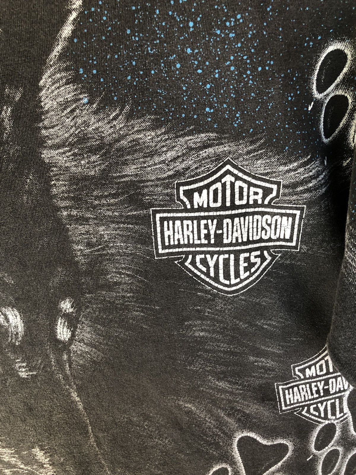 Harley Davidson 90’’s Vintage Harley Davidson Wolf AOP Veryrare Shirt Tee Size US M / EU 48-50 / 2 - 7 Thumbnail