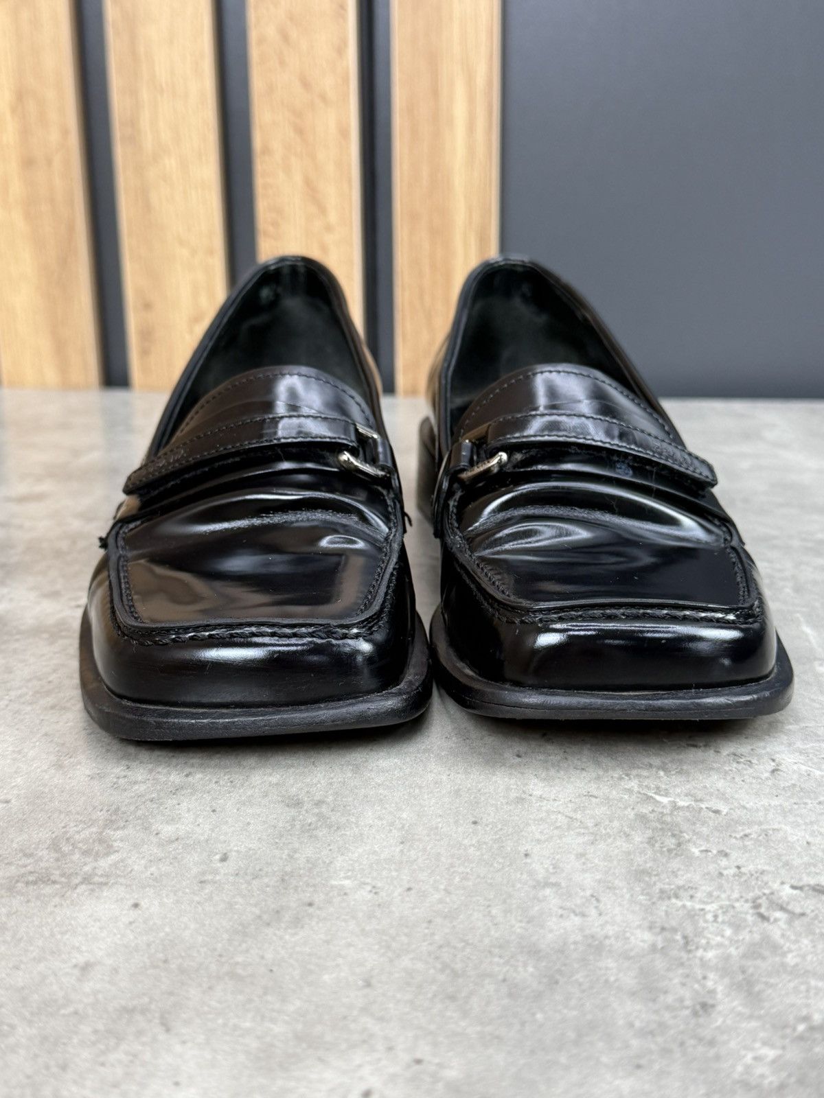 Prada Prada Black Leather Square Toe Loafers Women’s Size 37 Size US 7 / IT 37 - 16 Thumbnail