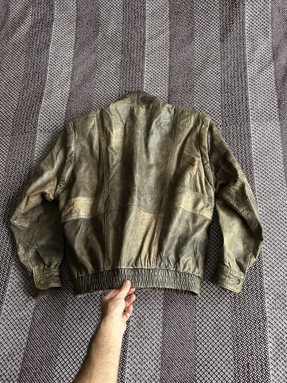 Genuine Leather Vintage Leather Distressed Bomber Jacket Faded VeraPelle Y2K Size US L / EU 52-54 / 3 - 16 Thumbnail