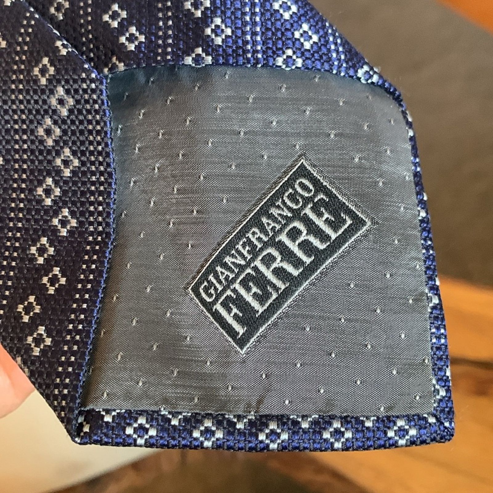 Gianfranco Ferre Gianfranco Ferre Italy 100% Italian navy blue silk necktie Size ONE SIZE - 7 Thumbnail