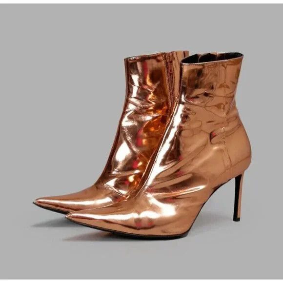 Haider Ackermann Haider Ackermann Metallic Leather Ankle Boots EU 40 US 9 A Size US 9 / IT 39 - 15 Thumbnail