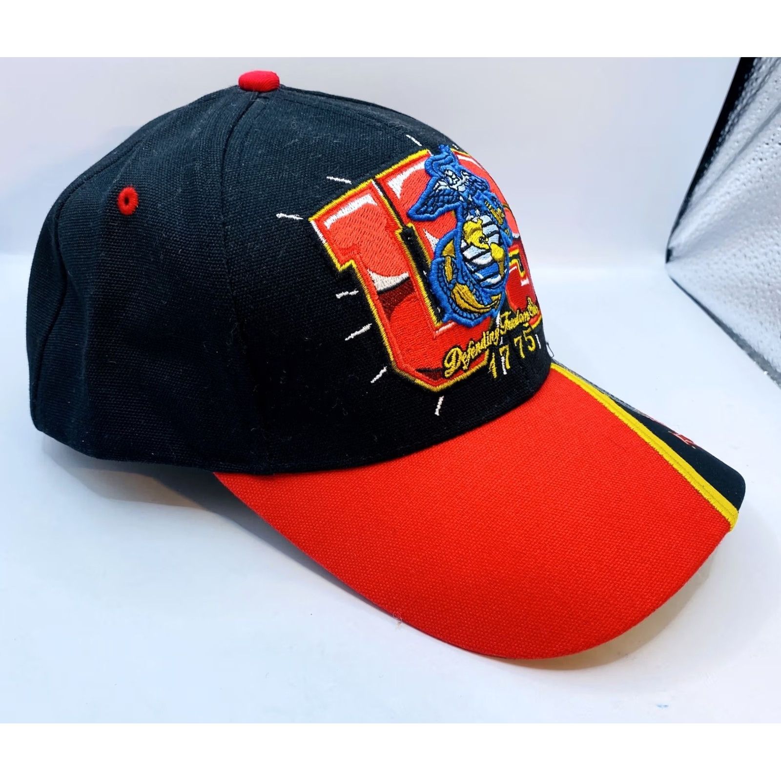 Vintage US Marines Hat Men One Size Adjustable Black Cotton Baseball Cap Logo 100% Cotton Vintage N/A Size ONE SIZE - 3 Thumbnail