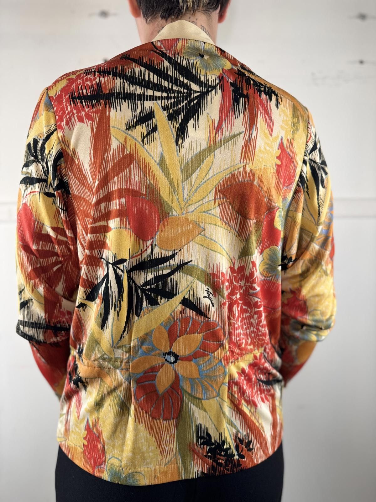 Designer Vibrant Tropical Print Button-Up Size ONE SIZE - 2 Thumbnail