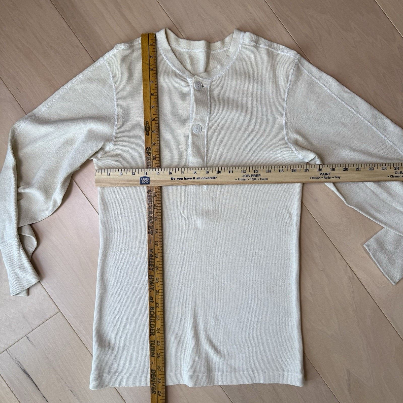 Vintage Vintage Military Thermal Shirt Medium Cream 60s Henley Size US M / EU 48-50 / 2 - 2 Thumbnail
