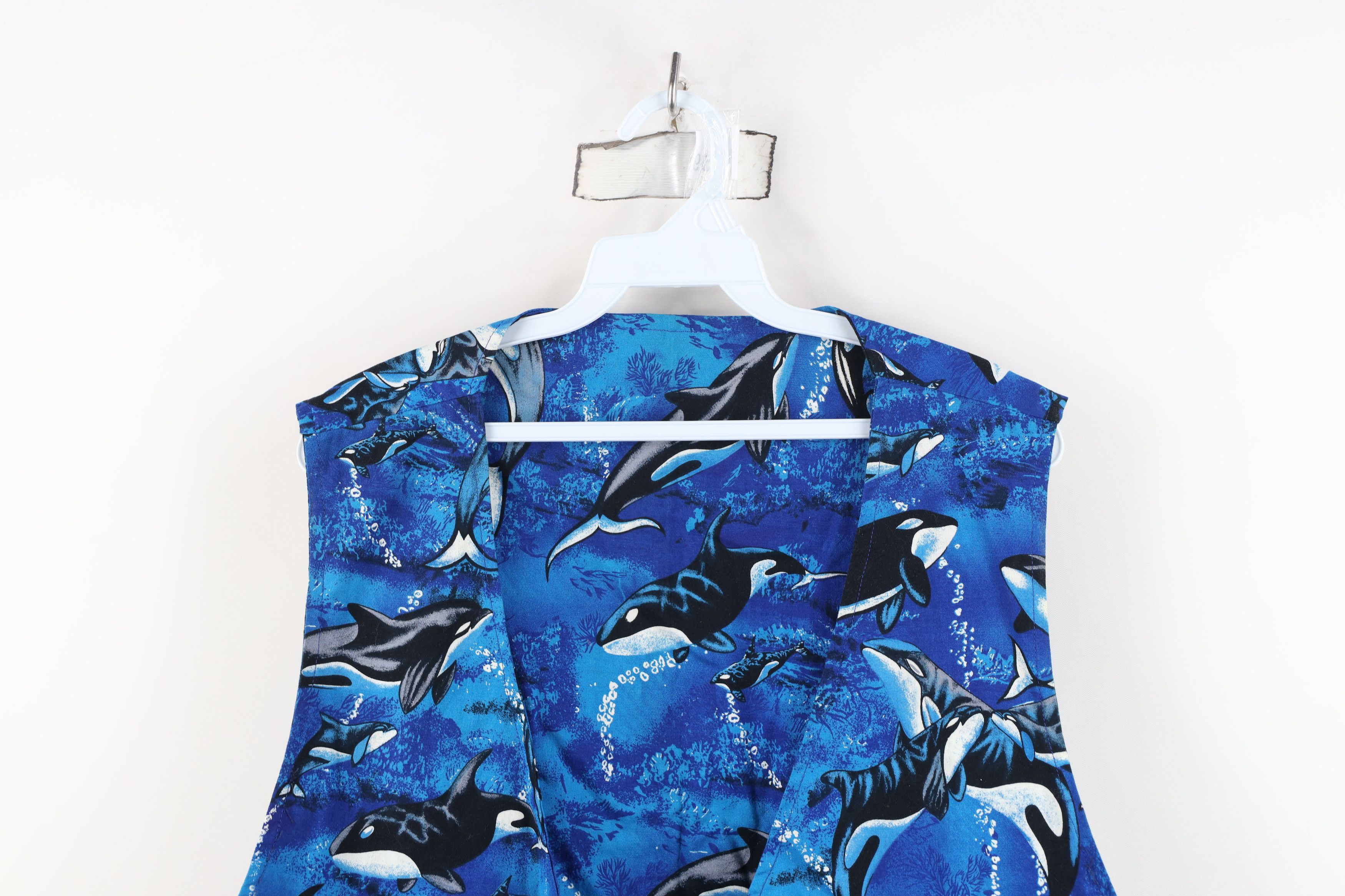 Vintage Vintage 90s Streetwear Whale All Over Print Open Front Vest Size XXL / US 16-18 / IT 52-54 - 2 Thumbnail