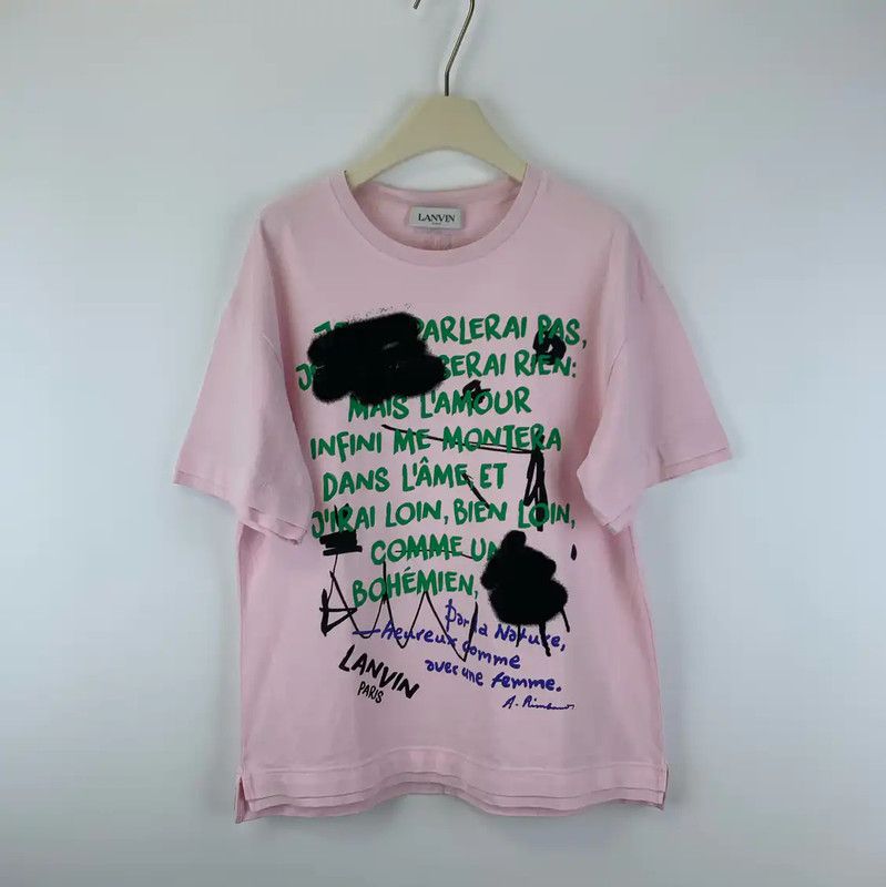 Lanvin Lanvin Pink Graphic Women's T-Shirt 0089 Size M / US 6-8 / IT 42-44 - 1 Thumbnail