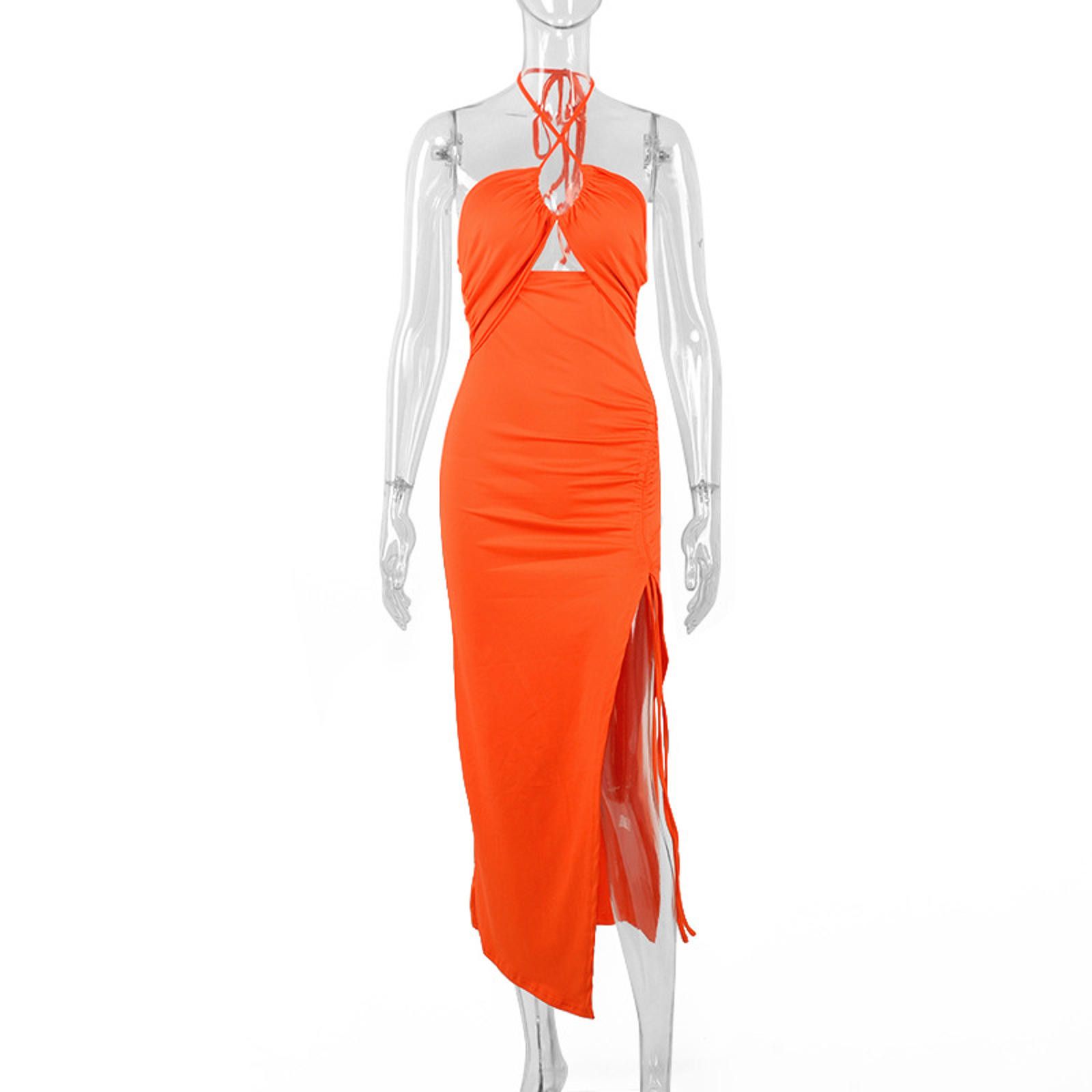 The Unbranded Brand Sexy Lace-up Split Dress Summer Y2K Party Long Dresses Size ONE SIZE - 11 Thumbnail