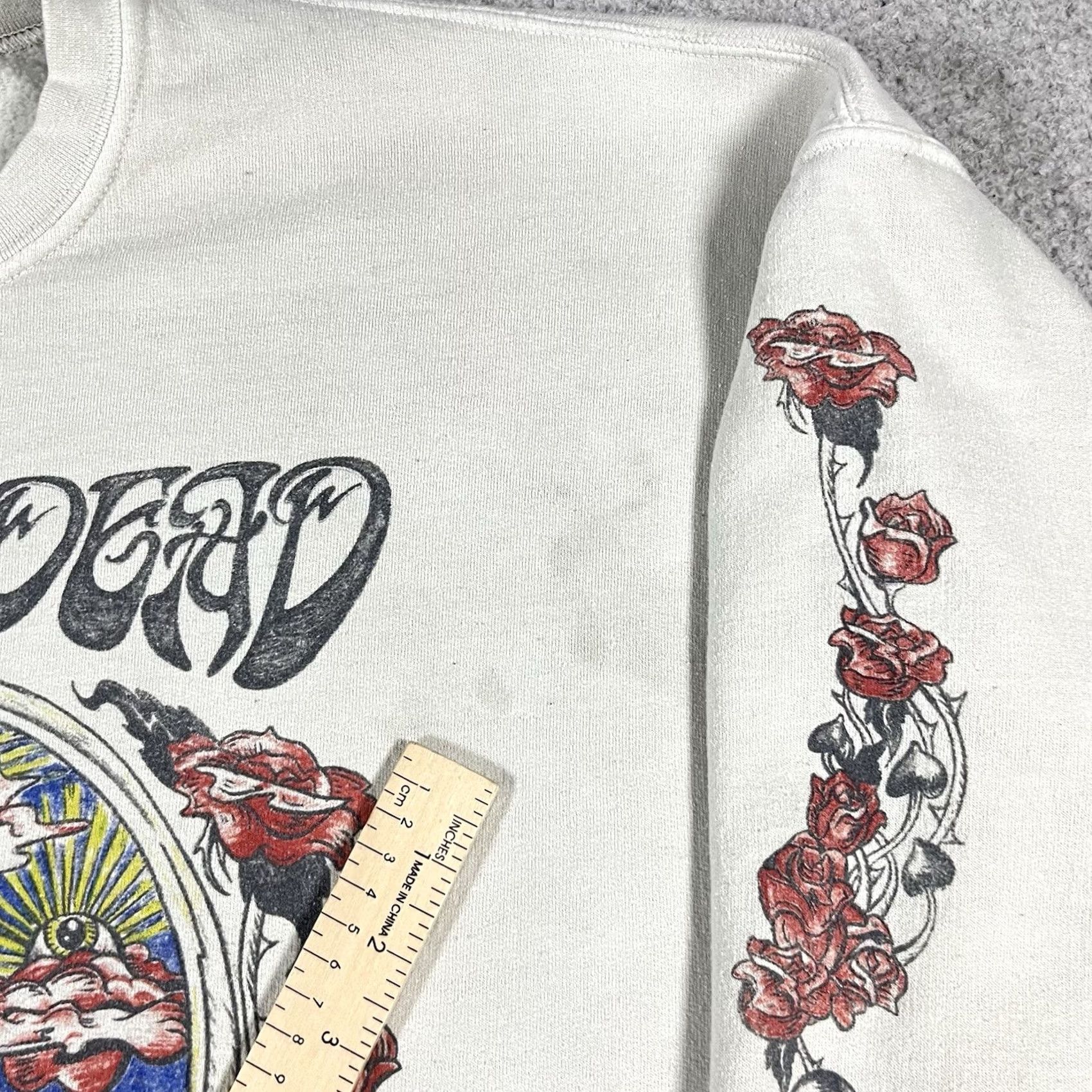 Logo 7 Grateful Dead Sweatshirt Mens M Graphic Print Oversized Logo Beiges Cotton Fleece Crew Neck Long Sleeve Size US M / EU 48-50 / 2 - 3 Thumbnail