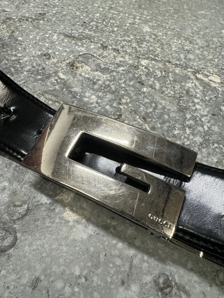 Gucci 2000s Gucci Black Leather G Belt Size ONE SIZE - 6 Thumbnail