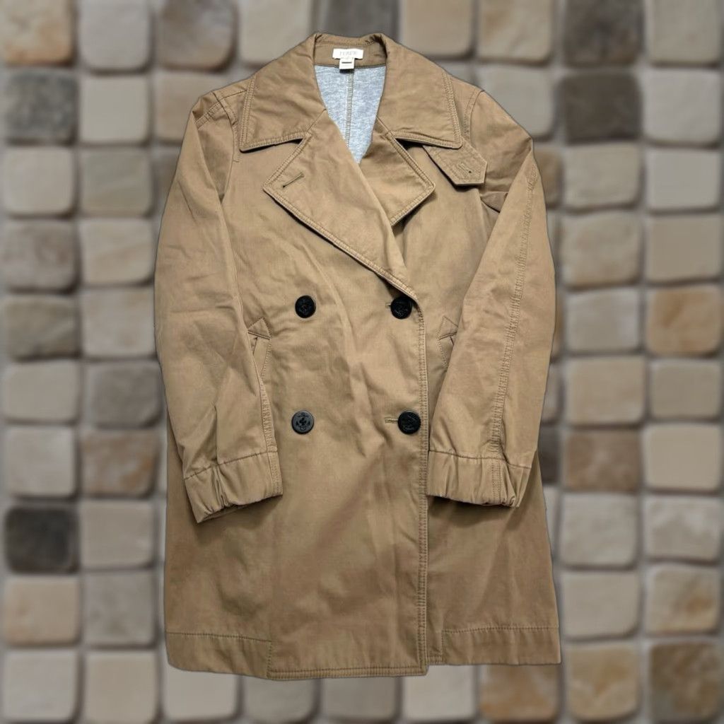 J.Crew VINTAGE J.Crew Overcoat Coat Womens 2 Brown Cotton Canvas Wool Insulation Winter Fall Regular Dry Clean Only Mens Womens Size XS / US 0-2 / IT 36-38 - 1 Thumbnail