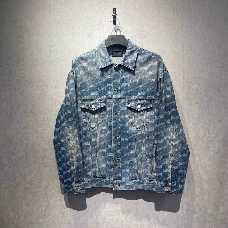 Balenciaga Balenciaga Double B Logo Denim Jacket Size US XS / EU 42 / 0 - 1 Thumbnail